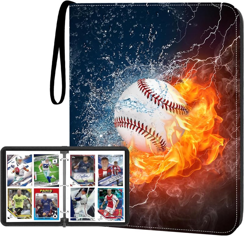 HESPLUS 4-Pocket Baseball Card Binder - Holds 400 Cards with 50 Removable Sleeves | Sports & Trading Card Album for Collectibles - Image 1